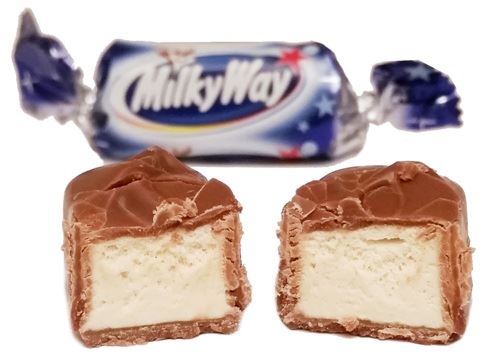 Mars, Milky Way batonik cukierki na wagę, marshmallow w mlecznej czekoladzie, copyright Olga Kublik