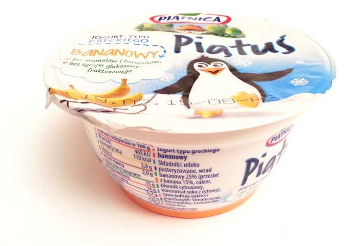 Piątnica, jogurt typu greckiego Piątuś 125 g bananowy (1)