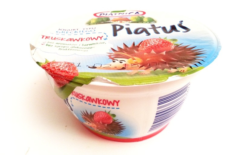 Piątnica, jogurt typu greckiego Piątuś 125 g truskawkowy (1)