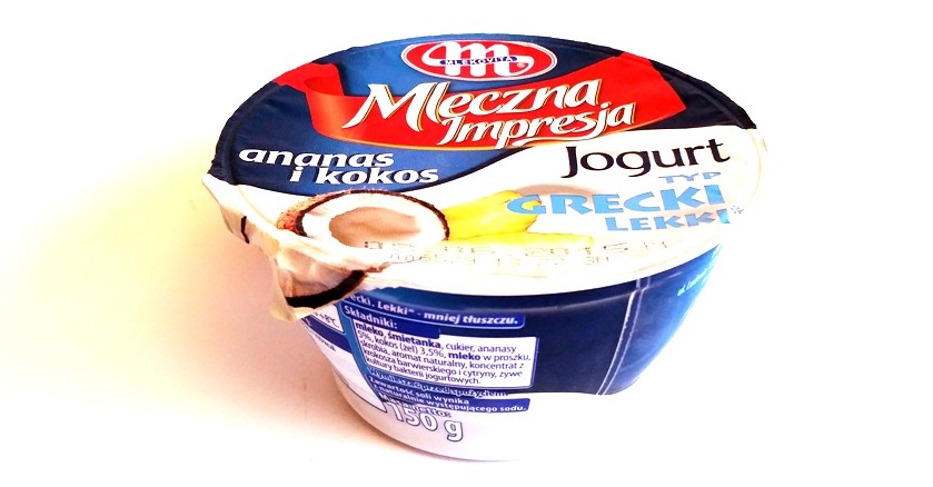 Mlekovita, Mleczna Impresja jogurt typ grecki lekki ananas i kokos (1)
