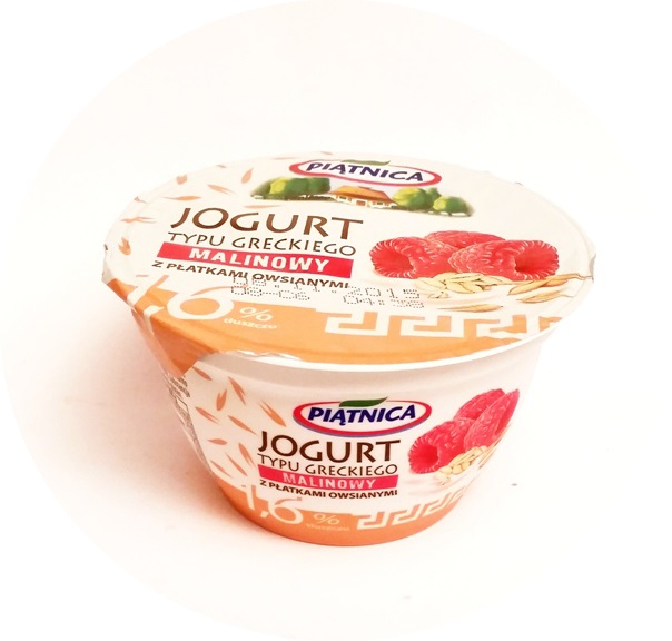 Piątnica, Jogurt typu greckiego 1,6 tł. malinowy z płatkami owsianymi (1)