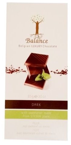 Balance, Dark with sweetener made form STEVIA plant, ciemna deserowa czekolada ze stewią, copyright Olga Kublik