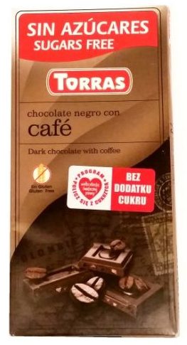 Torras, Chocolate negro con cafe, ciemna czekolada z ziarnami kawy i słodzikiem, copyright Olga Kublik
