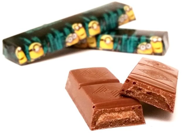 Bon Bon Buddies, Minions Milk Chocolate Bars with Chocolate Flavour Filling, batoniki z nadzieniem czekoladowym z Rossmanna, copyright Olga Kublik
