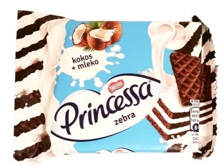 Nestle, Princessa Zebra mleko + kokos, wafel kakaowy z kremem mleczno-kokosowym, copyright Olga Kublik