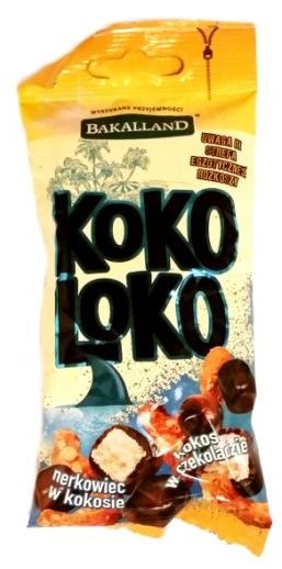 Bakalland, Koko Loko, prażone orzechy nerkowca i kostka kokosowa w mlecznej czekoladzie, copyright Olga Kublik