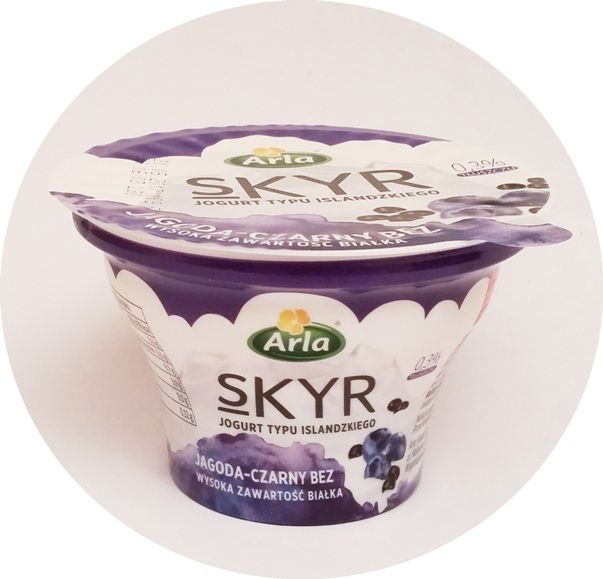 Arla, Skyr jogurt typu islandzkiego: jagoda - czarny bez, copyright Olga Kublik