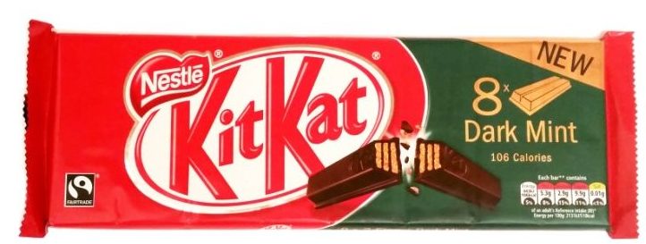 Nestle, Kit Kat Dark Mint, kakaowe batoniki w ciemnej czekoladzie o smaku mięty, copyright Olga Kublik