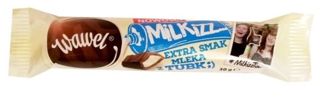 Wawel, baton Milkizz, mleczna czekolada z nadzieniem o smaku mleka skondensowanego, copyright Olga Kublik