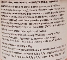 Pringles, Paprika, chipsy paprykowe, skład i wartości odżywcze, copyright Olga Kublik