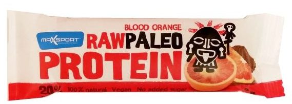 MaxSport, Raw Protein Paleo Blood Orange, wegański baton proteinowy bez glutenu o smaku pomarańczy, copyright Olga Kublik 