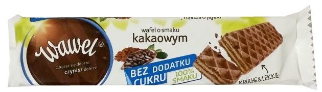 Wawel, Wafel o smaku kakaowym bez dodatku cukru, dietetyczne słodycze typu gofrowego, copyright Olga Kublik