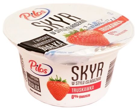 Privatmolkerei Bechtel, Pilos Skyr jogurt w stylu islandzkim 0% tłuszczu truskawka, copyright Olga Kublik