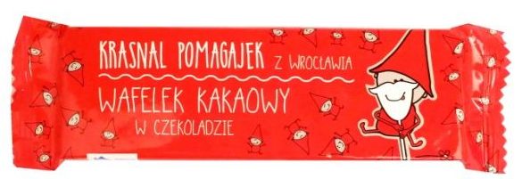 Magnolia, Krasnal Pomagajek z Wrocławia Wafelek kakaowy w czekoladzie, copyright Olga Kublik