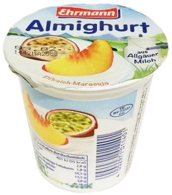 Ehrmann, Almighurt aus Allgauer Milch Pfirsich-Maracuja, jogurt brzoskwinia marakuja, copyright Olga Kublik