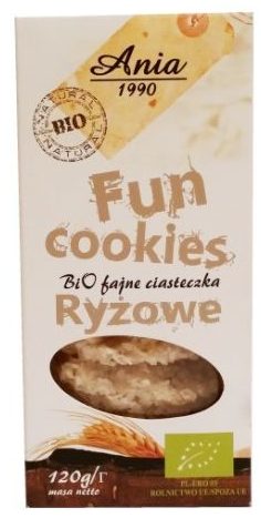 Ania, Fun cookies BiO fajne ciasteczka Ryżowe, ekologiczne wegańskie ciastka z łamu waflowego, preparowanego ryżu i syropu, copyright Olga Kublik