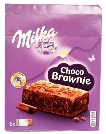 Milka, Choco Brownie, czekoladowe ciastka z nadzieniem czekoladowym i kawałkami czekolady od fioletowej krowy, zagraniczne słodycze, copyright Olga Kublik