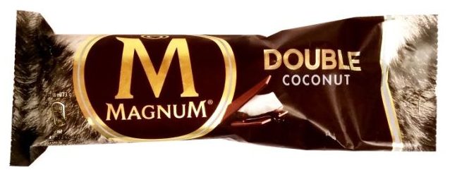 Algida, Magnum Double Coconut, lody kokosowe z sosem czekoladowym, polewą kakaową i czekoladą mleczną, lód na patyku, copyright Olga Kublik