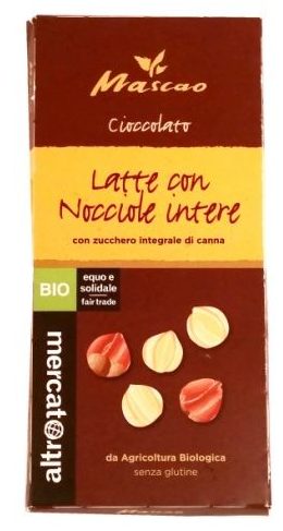 Mascao, Cioccolato Latte con Nocciole intere BIO, zdrowa ekologiczna czekolada mleczna z całymi orzechami laskowymi, czekolada z Włoch, copyright Olga Kublik