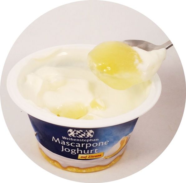 Weihenstephan, Mascarpone Joghurt auf Zitrone, niemiecki jogurt z wsadem cytrynowym, deser mleczny z serem mascarpone, copyright Olga Kublik