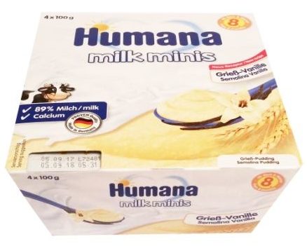 Humana, Milk minis Grieß - Vanille, deserki mleczne z kaszą manną o smaku waniliowym z Biedronki, copyright Olga Kublik