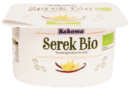 Bakoma, Serek homogenizowany Bio o smaku waniliowym, zdrowy serek ekologiczny, copyright Olga Kublik