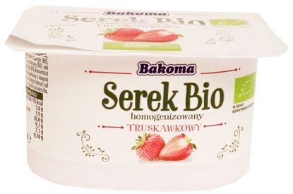 Bakoma, Serek homogenizowany Bio truskawkowy, zdrowy serek ekologiczny, copyright Olga Kublik