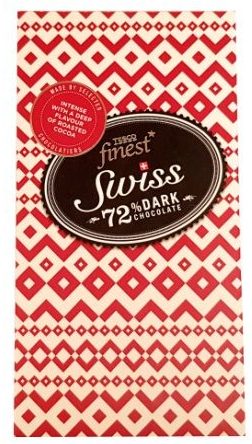 Tesco finest, Swiss Dark Chocolate 72, szwajcarska gorzka czekolada z Tesco, copyright Olga Kublik