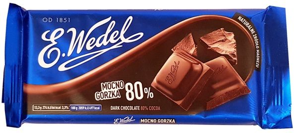 Wedel, czekolada mocno gorzka 80, wedlowska czekolada ciemna, copyright Olga Kublik