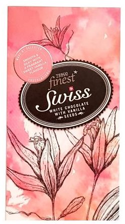 Tesco finest, Swiss White Chocolate with Vanilla Seeds, biała czekolada z wanilią z Tesco, copyright Olga Kublik