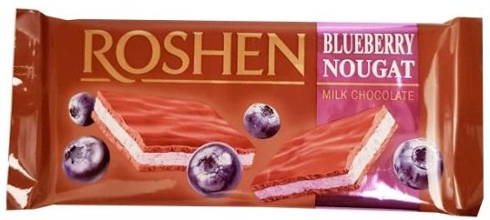 Roshen, Blueberry Nougat Milk Chocolate, mleczna czekolada z nugatem jagodowym, copyright Olga Kublik