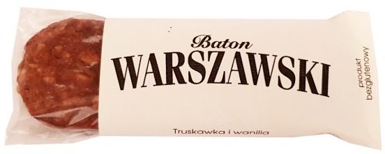 Baton Warszawski, wegański baton bezglutenowy Truskawka i wanilia, copyright Olga Kublik