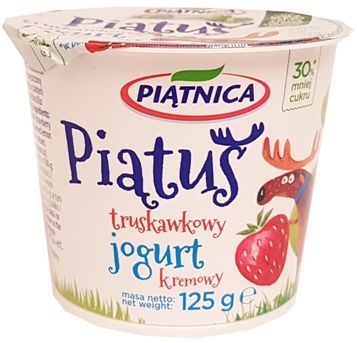 Piątnica, jogurt kremowy Piatus truskawkowy, copyright Olga Kublik