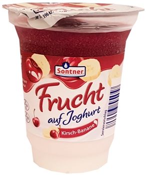 FrieslandCampina, Sontner Frucht auf Joghurt Kirsch-Banane, jogurt z Aldiego, copyright Olga Kublik