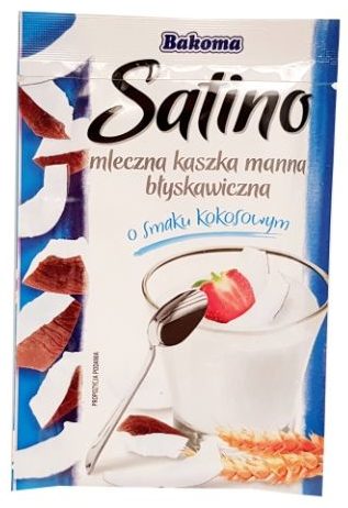Bakoma, Satino mleczka kaszka manna błyskawiczna o smaku kokosowym, kaszka kokosowa, copyright Olga Kublik
