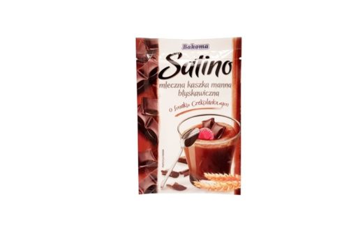 Bakoma, Satino mleczna kaszka manna błyskawiczna o smaku czekoladowym, kasza manna czekoladowa instant, copyright Olga Kublik