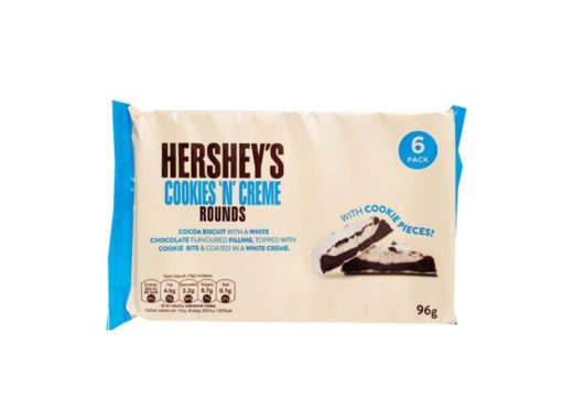 Hershey's, Cookies 'n' Creme Rounds, ciastka kakaowe z kremem mlecznym i białą czekoladą, copyright Olga Kublik