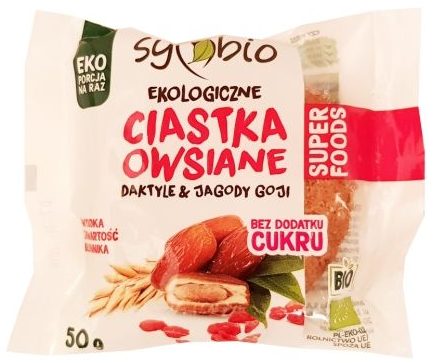 Symbio, Ekologiczne ciastka owsiane daktyle i jagody goji, zdrowe ciastka bez cukru, copyright Olga Kublik