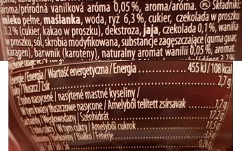 Muller, Riso Chocolate smak waniliowy, ryż na mleku, Riso czekoladowe wanilia, skład i wartości odżywcze, copyright Olga Kublik