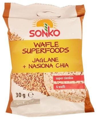 Sonko, Wafle Superfoods jaglane nasiona chia, zdrowe wafle jaglane, copyright Olga Kublik