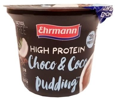 Ehrmann, High Protein Pudding Choco Coco, zdrowy deser proteinowy czekoladowo-kokosowy, copyright Olga Kublik