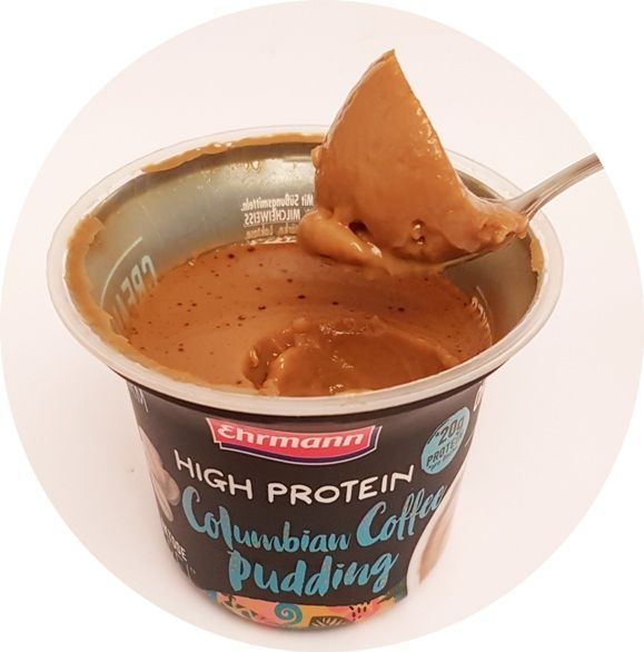 Ehrmann, High Protein Pudding Columbian Coffee, deser proteinowy o smaku kawy, bez glutenu i bez laktozy, copyright Olga Kublik