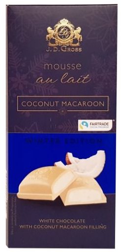 J.D. Gross, Mousse au lait Coconut Macaroon, biała czekolada kokosowa z Lidla, copyright Olga Kublik