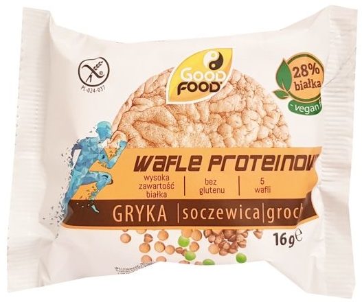 Good Food, Wafle Proteinowe Gryka, soczewica, groch 28% białka, copyright Olga Kublik