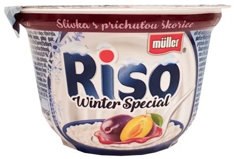 Muller, Riso o smaku śliwkowo-cynamonowym, zimowy deser mleczny ryż na mleku, copyright Olga Kublik