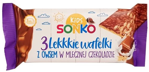 Sonko, Kids 3 Lekkie wafelki z owsem w mlecznej czekoladzie, copyright Olga Kublik