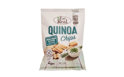 Eat Real, Quinoa Chips Sour Cream Chives Flavour wegańskie chrupki z quinoa, copyright Olga Kublik