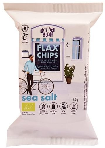 Good Stuff, Flax Chips sea salt ekologiczne chipsy z siemienia lnianego solone, copyright Olga Kublik