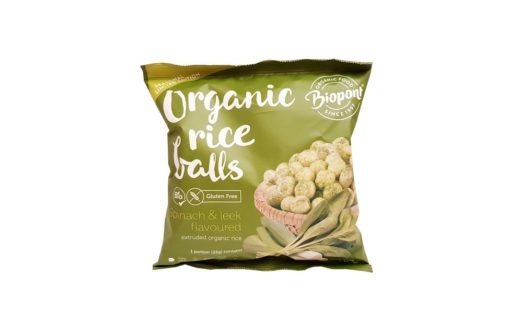 Biopont, Organic rice balls Spinach leek flavoured, ekologiczne chrupki szpinakowo-porowe, copyright Olga Kublik