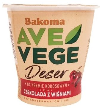 Bakoma, Ave Vege Deser na kremie kokosowym smak Czekolada wiśnie, copyright Olga Kublik
